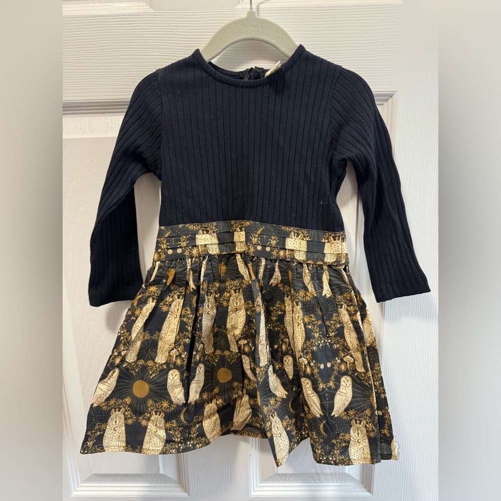 Kate Quinn Black and Gold Owl Dress